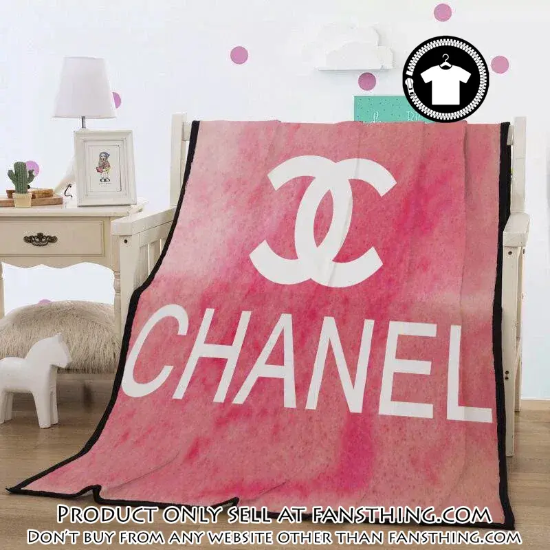 Chanel white logo fashion luxury brand blanket fleece comfortable blanket fst4928010